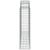 vidaXL buede gabionkurve 5 stk. 200x50x160/180 cm galvaniseret jern