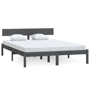 vidaXL sengeramme 120x190 cm Small Double massivt tr&aelig; gr&aring;