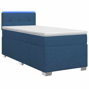 vidaXL Box Spring Seng med Madras og LED Bl&aring; 90 x 190 cm Stof