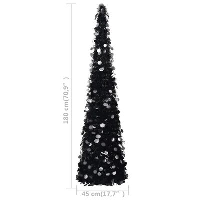 vidaXL kunstigt pop op-juletræ 180 cm PET sort