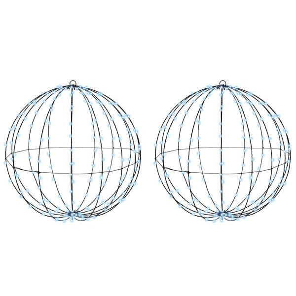 vidaXL Bold med 384 LED'er 2 pcs Kold hvid 60 cm Metal