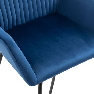 vidaXL spisebordsstole 6 stk. velour blå