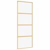 vidaXL skydedør 76x205 cm klart sikkerhedsglas og aluminium guldfarvet