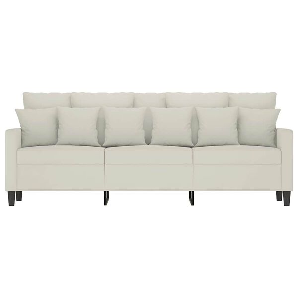 vidaXL 3-personers sofa 180 cm fl&oslash;jl cremefarvet