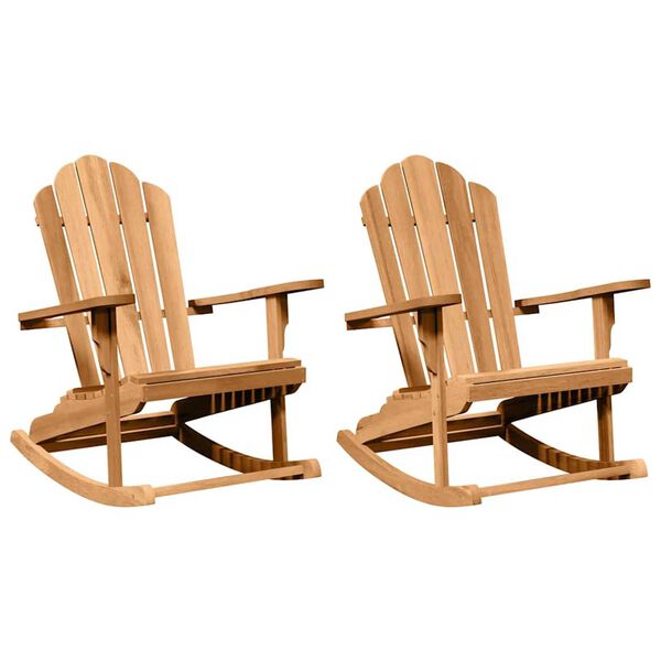 vidaXL Have Adirondack Vuggende Stole 2 pcs Brun 77 x 100 x 98 cm