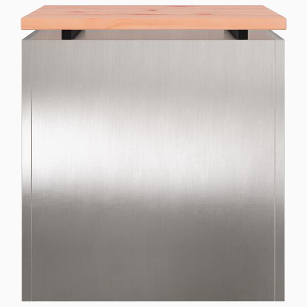 vidaXL Havebænk Sølv 40 x 40 x 43 cm Rustfrit stål