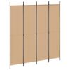 vidaXL 4-panel rumdeler Beige 200 x 220 cm Stof