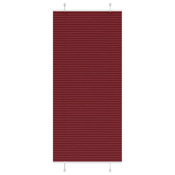 vidaXL Pliss&eacute;gardin Bordeauxr&oslash;d 90x200 cm Stofbredde 89,4 cm Polyester