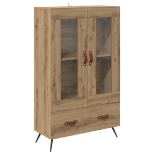 vidaXL Highboard Artisan Egetr&aelig; 69,5 x 31 x 115 cm Ingeni&oslash;rtr&aelig; og glas