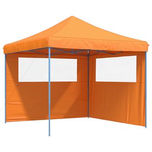 vidaXL foldbart pop-up festtelt med 2 sidev&aelig;gge orange
