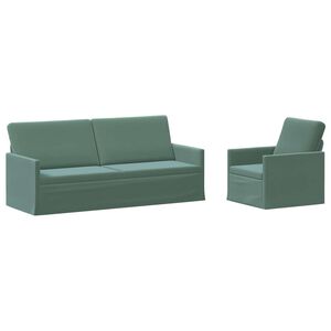 vidaXL Sofa S&aelig;t 2 pcs Havgr&oslash;n Velour (V)