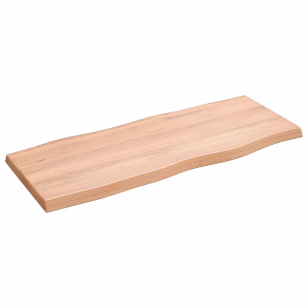 vidaXL bordplade 100x40x(2-4) cm naturlig kant behandlet træ lysebrun