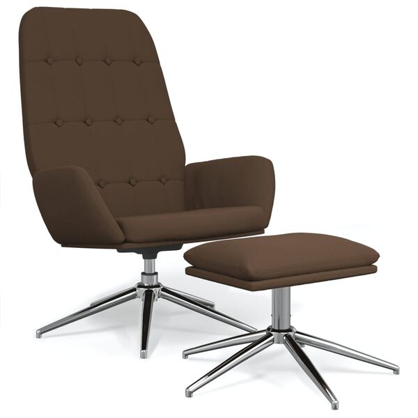 vidaXL l&aelig;nestol med skammel mikrofiberstof brun