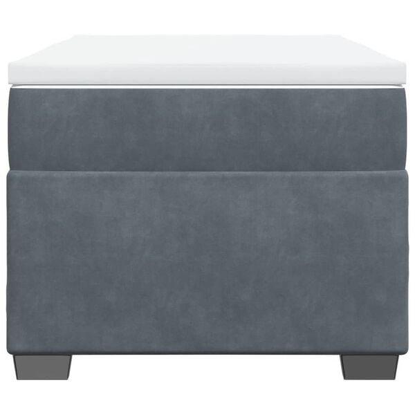 vidaXL kontinentalseng med madras 100x200 cm fl&oslash;jl m&oslash;rkegr&aring;