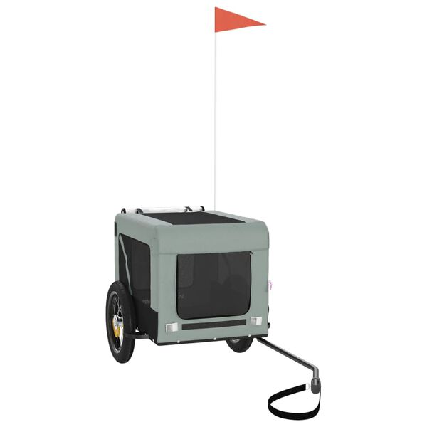 vidaXL cykelanhænger til kæledyr oxfordstof og jern grå og sort