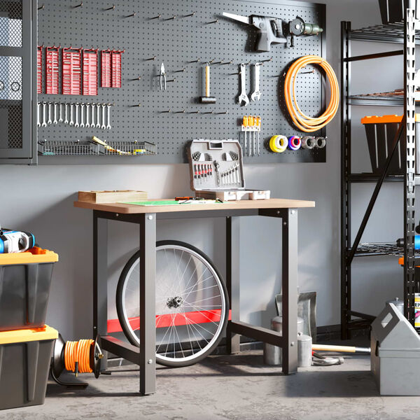 vidaXL arbejdsb&aelig;nk 100x(55-60)x1,5 cm massivt b&oslash;getr&aelig;