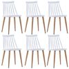 vidaXL spisebordsstole 6 stk. hvid plastik