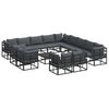 vidaXL Havesofa S&aelig;t 14 stk. Sort Aluminium