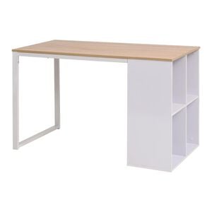 vidaXL skrivebord 120x60x75 cm egetr&aelig;sfarvet og hvid