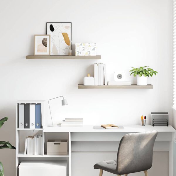 vidaXL v&aelig;ghylder 2 stk. 90x23,5x3,8 cm MDF egetr&aelig;sfarve