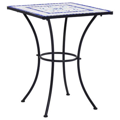 vidaXL bistrobord med mosaikdesign 60 cm keramisk blå og hvid
