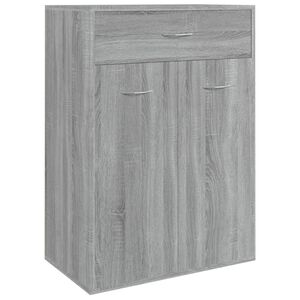 vidaXL skoskab 60x35x84 cm konstrueret tr&aelig; gr&aring; sonoma-eg