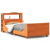 vidaXL sengeramme uden madras 100x200 cm massivt fyrretr&aelig; gyldenbrun