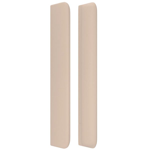 vidaXL sengegavl med kanter 163x16x118/128 cm kunstl&aelig;der cappuccino