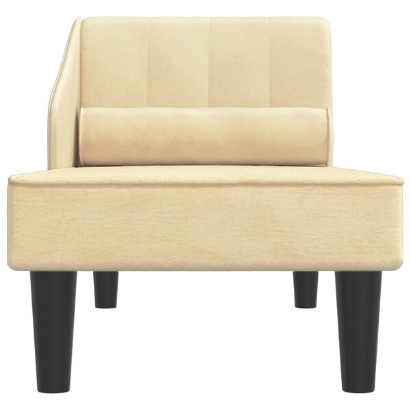 vidaXL chaiselong med bolster fl&oslash;jl cremefarvet