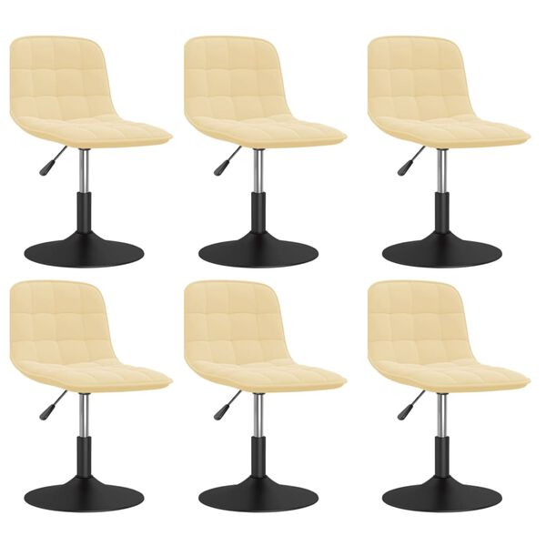 vidaXL drejelige spisebordsstole 6 stk. fl&oslash;jl cremefarvet