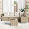 vidaXL Havesofa S&aelig;t med pude 6 pcs Beige Poly rattan