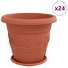 vidaXL Plantepotter 24 pcs Mursten R&oslash;d &Oslash; 39 x 32 cm Plastik