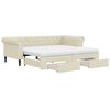 vidaXL daybed med udtr&aelig;k og skuffer 90x200 cm kunstl&aelig;der cremefarvet