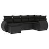 vidaXL sofas&aelig;t til haven 6 dele med hynder polyrattan sort