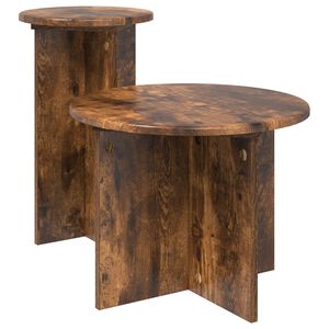 vidaXL Sidebordss&aelig;t 2 stk. R&oslash;get eg &Oslash; 45 x 35 cm Konstrueret tr&aelig;