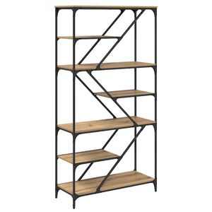 vidaXL Bogreol Artisan Egetr&aelig; 91 x 36 x 176 cm Konstrueret tr&aelig;