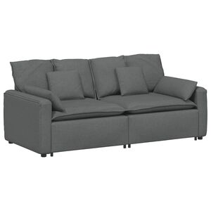 vidaXL modulsofa med hynder m&oslash;rkegr&aring;