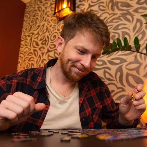 UNIDRAGON puslespil 314 brikker Iridescent Chameleon king size tr&aelig;