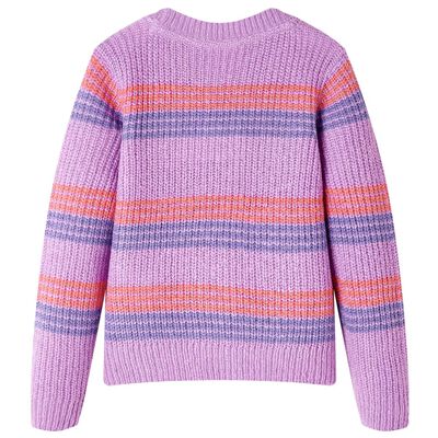 Sweater til børn str. 92 strikket lilla og lyserød