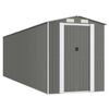 vidaXL haveskur 192x689x223 cm galvaniseret st&aring;l lysegr&aring;