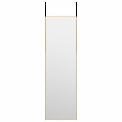 vidaXL dørspejl 30x100 cm glas og aluminium guldfarvet