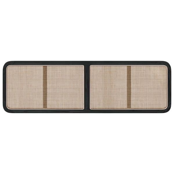 vidaXL Hovedg&aelig;rde med hovedg&aelig;rde Sort 180 x 55 x 3 cm Rattan