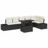 vidaXL Havesofa S&aelig;t 7 stk. Sort og Cream polyrattan