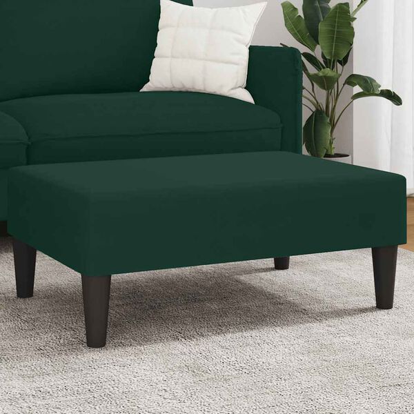 vidaXL fodskammel 77x55x31 cm velour m&oslash;rkegr&oslash;n