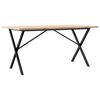 vidaXL spisebord 160x80x75,5 cm X-stel massivt fyrretr&aelig; og st&aring;l