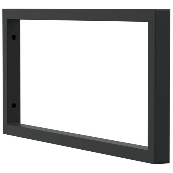 vidaXL hyldebeslag til h&aring;ndvask 2 stk. rektangul&aelig;r st&aring;l sort