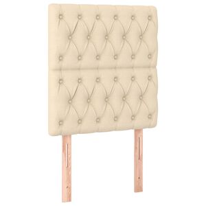 vidaXL sengegavl cremefarvet 80x7x118/128 cm stof