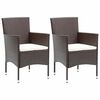 vidaXL spisebordsstole til haven 2 stk. polyrattan brun