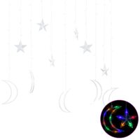 vidaXL fairy lights-lyskæder stjerne og måne 138 LED'er flerfarvet