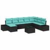 vidaXL Havesofa S&aelig;t 9 stk. Sort polyrattan